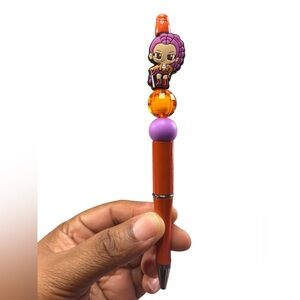 Purple and Orange Music Themed Handmade Pen